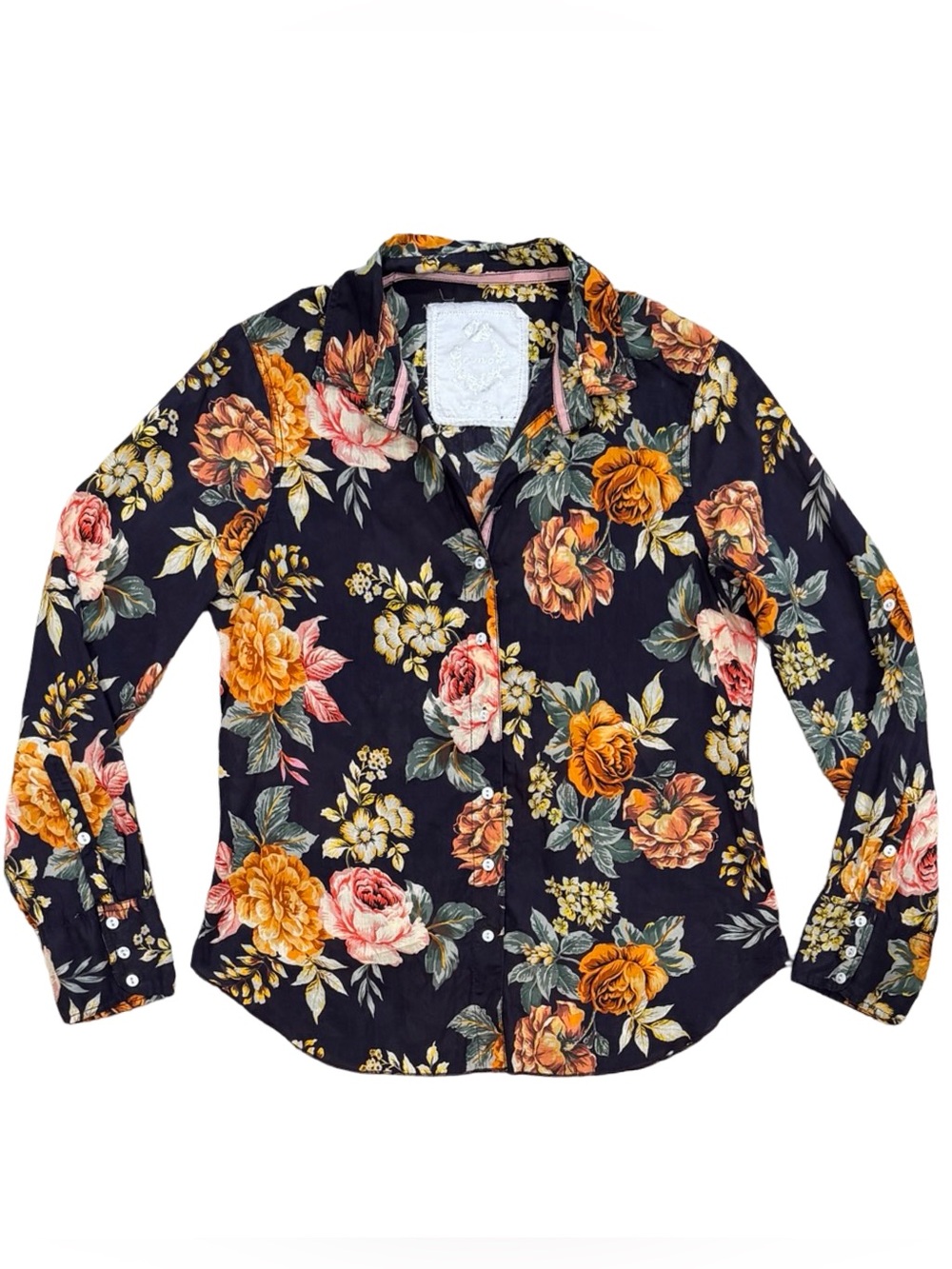 Cino Tuscany Floral Crinkle Button Down Shirt